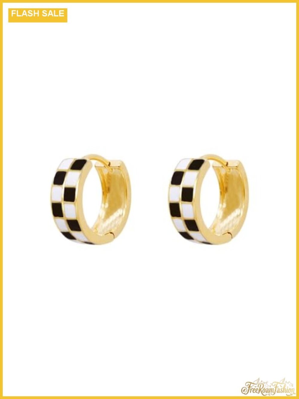 Checker Hoop Earrings, Small Cartilage Huggies, 925 Sterling Silver Post